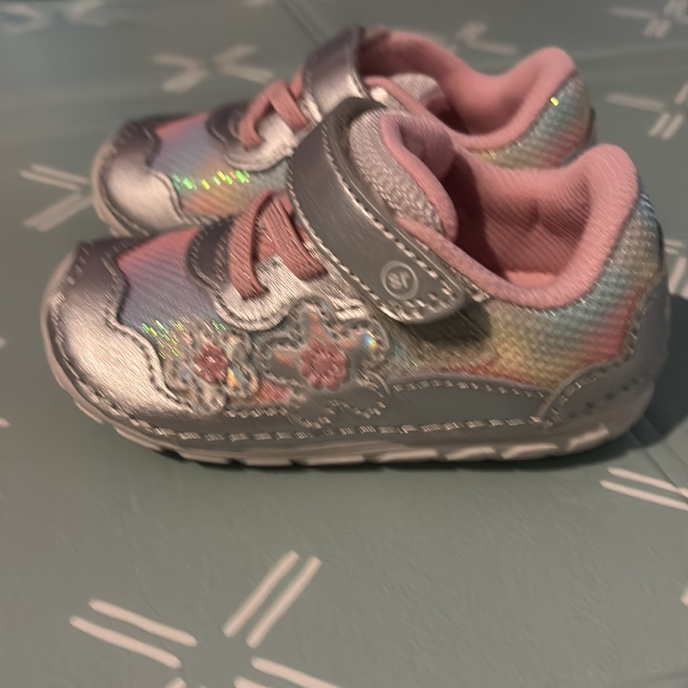 Kids' Pink and Silver Sneakers